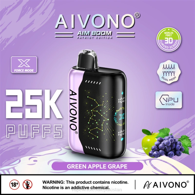 Aivono AIM BOOM 25000 Green Apple Grape - 0668346 E Cig Wholesale