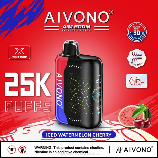 Aivono AIM BOOM 25000 Iced Watermelon Cherry - 0668347 Electronic Cigarette Wholesale