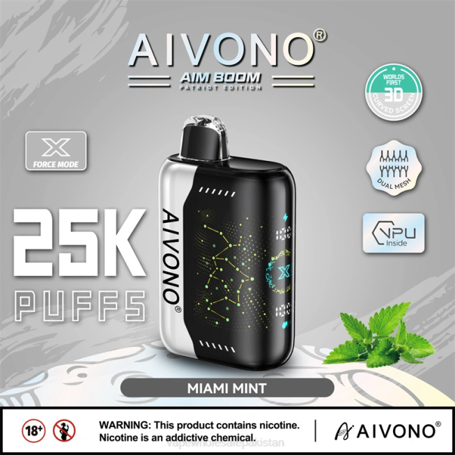 Aivono AIM BOOM 25000 Miami Mint - 0668349 E Cigarettes Wholesale Suppliers