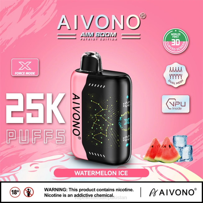Aivono AIM BOOM 25000 Watermelon Ice - 0668353 Vape Companies In Pakistan