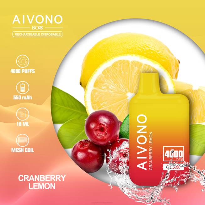 Aivono AIM BOXX 4000 Cranberry Lemon - 0668218 Electronic Cigarette Wholesale Supplier