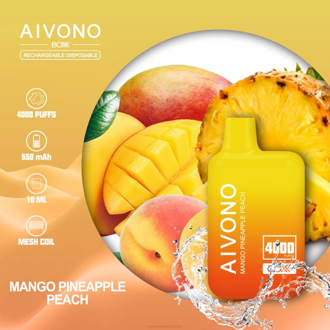 Aivono AIM BOXX 4000 Mango Pineapple Peach - 0668219 E Cigarettes Wholesale Suppliers