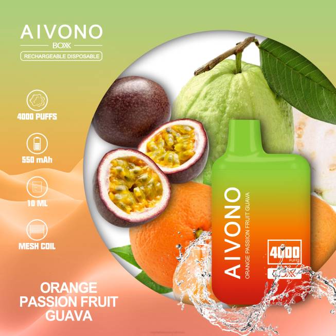 Aivono AIM BOXX 4000 Orange Passionfruit Guava - 0668212 Vape Wholesale Prices