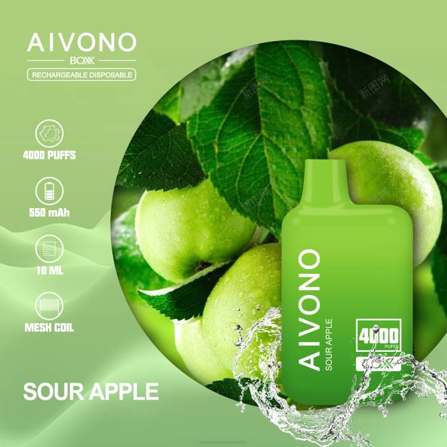 Aivono AIM BOXX 4000 Sour Apple - 0668220 Electronic Cigarette Wholesale Price