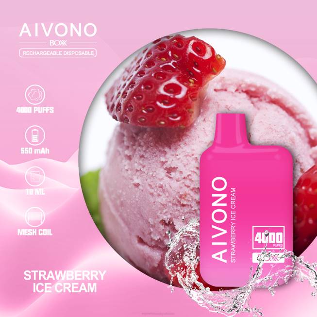 Aivono AIM BOXX 4000 Strawberry Ice Cream - 0668221 Vape Wholesale Pakistan