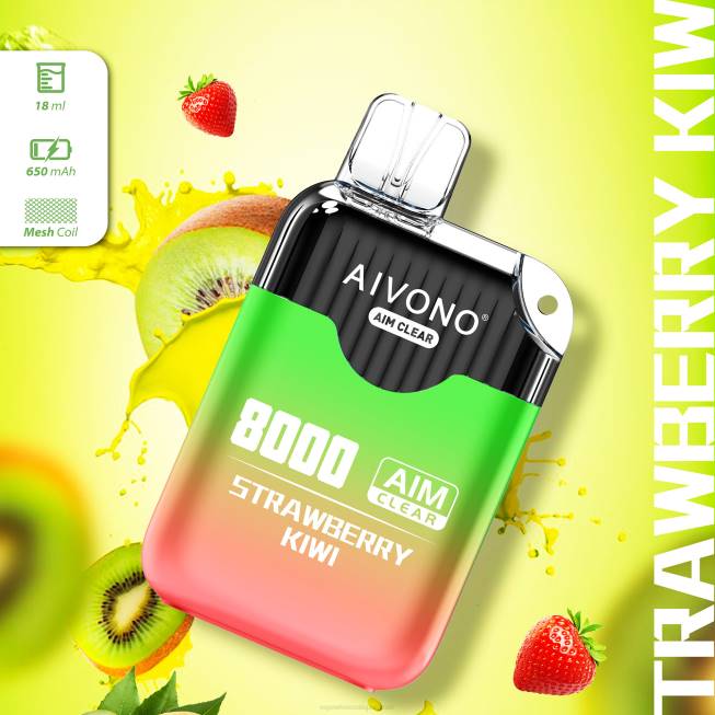 Aivono AIM CLEAR 8000 Strawberry Kiwi - 0668210 Electronic Cigarette Wholesale Price