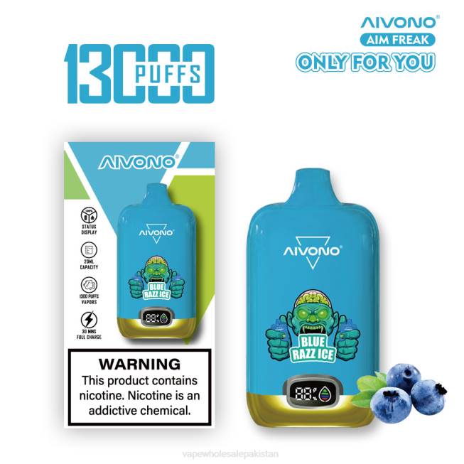 Aivono AIM FREAK 13000 Blue Razz Ice - 0668242 Vape Wholesale Prices