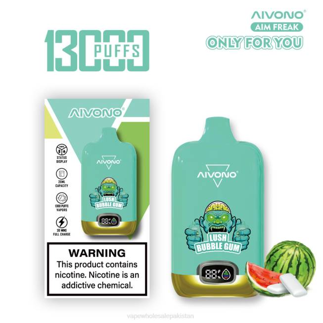 Aivono AIM FREAK 13000 Lush Bubble Gum - 0668247 Electronic Cigarette Wholesale