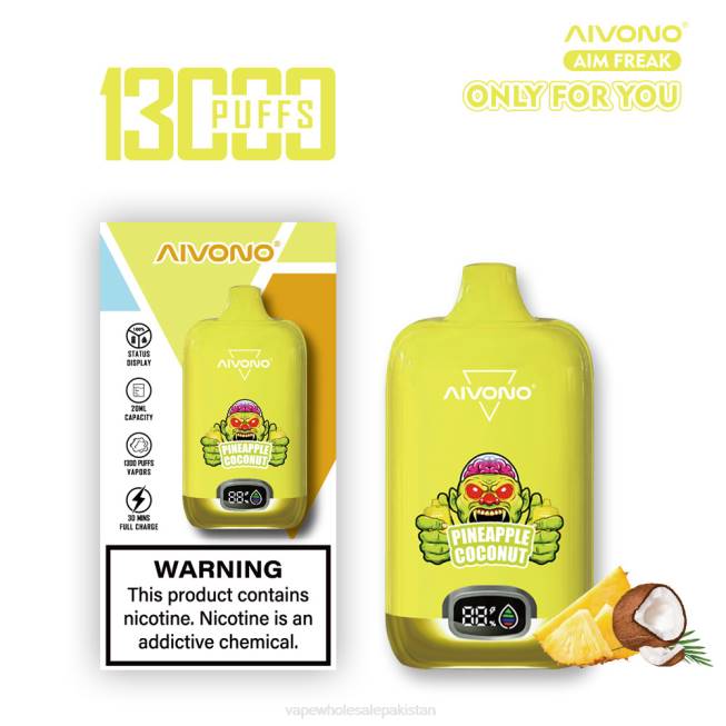 Aivono AIM FREAK 13000 Pineapple Coconut - 0668248 Electronic Cigarette Wholesale Supplier