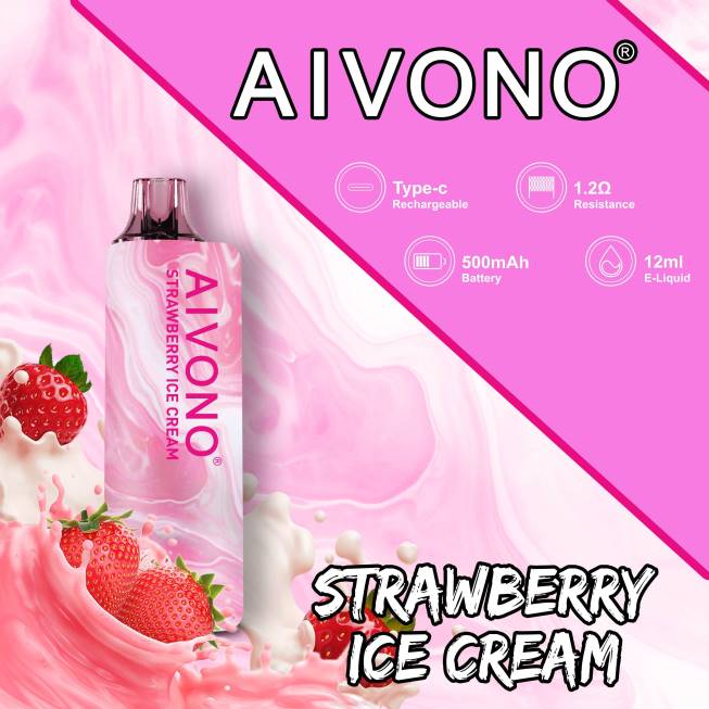 Aivono AIM GUN 7000 Strawberry Ice Cream - 0668105 E Cigarette Wholesale