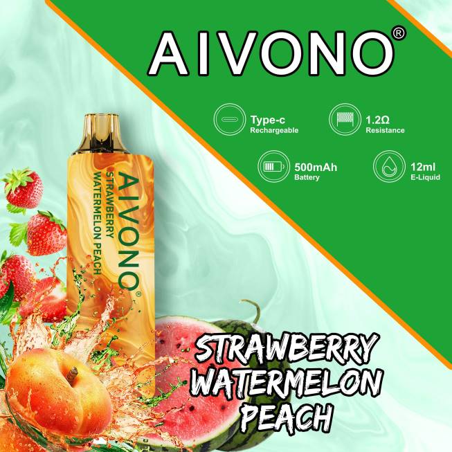 Aivono AIM GUN 7000 Strawberry Watermelon Peach - 0668108 Electronic Cigarette Wholesale Supplier