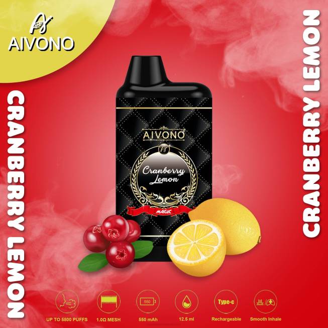 Aivono AIM MAGIC 5800 Mouth Box Cigarette Cranberry Lemon - 066889 E Cigarettes Wholesale Suppliers