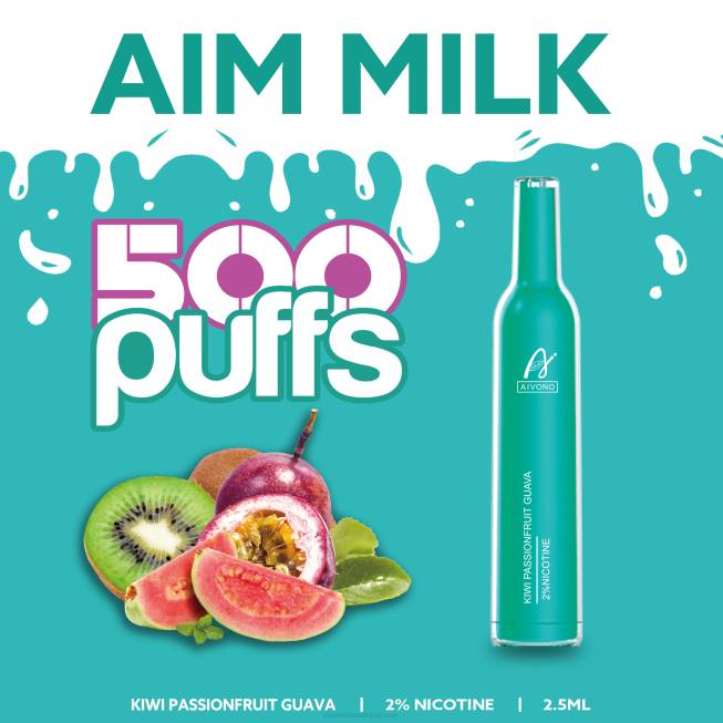 Aivono AIM MILK 500 Kiwi Passionfruit Guava - 0668272 Vape Wholesale Prices