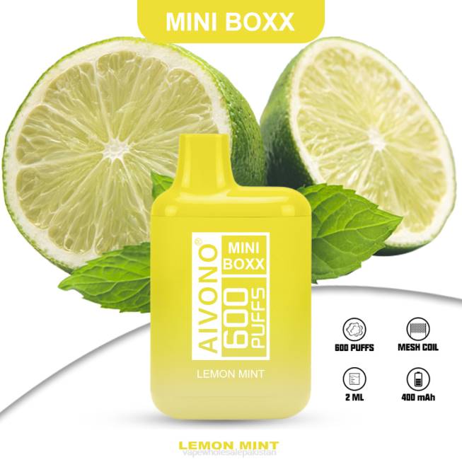 Aivono AIM MINI BOXX 600 Lemon Mint - 0668233 Vape Companies In Pakistan