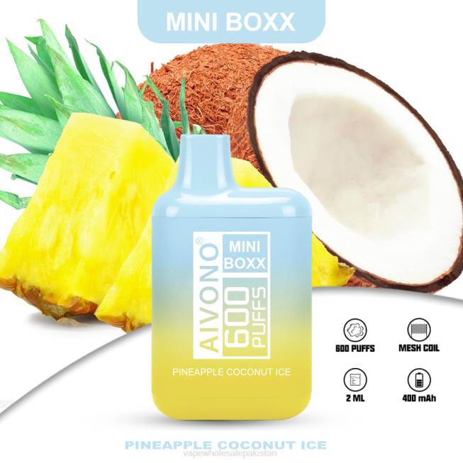Aivono AIM MINI BOXX 600 Pineapple Coconut Ice - 0668238 Electronic Cigarette Wholesale Supplier
