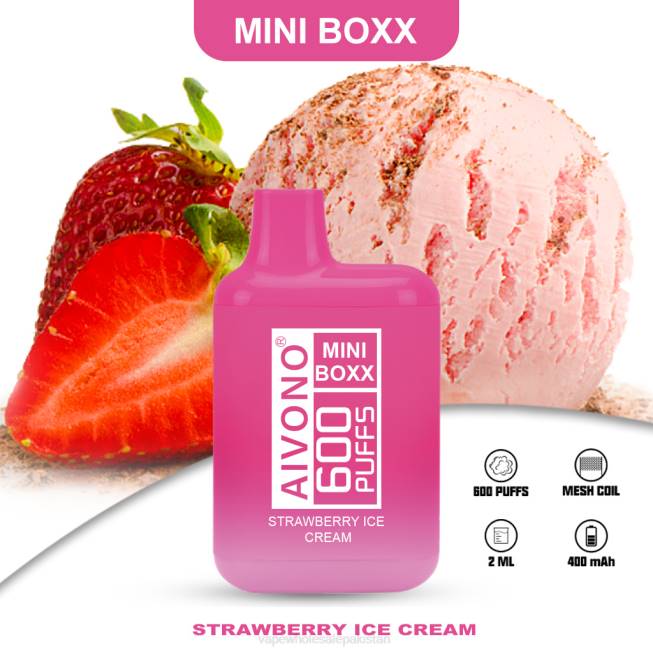 Aivono AIM MINI BOXX 600 Strawberry Ice Cream - 0668232 Vape Wholesale Prices