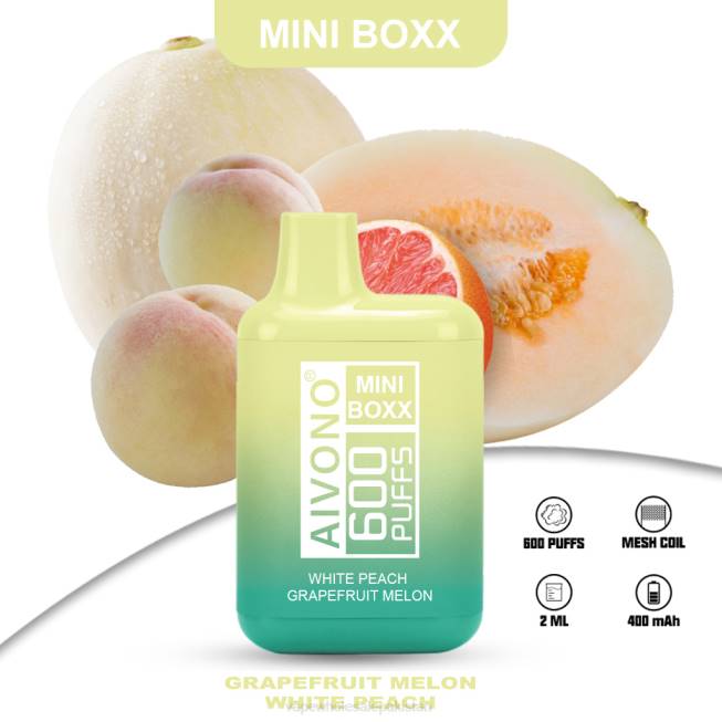Aivono AIM MINI BOXX 600 White Peach Grapefruit Melon - 0668241 Vape Wholesale Pakistan