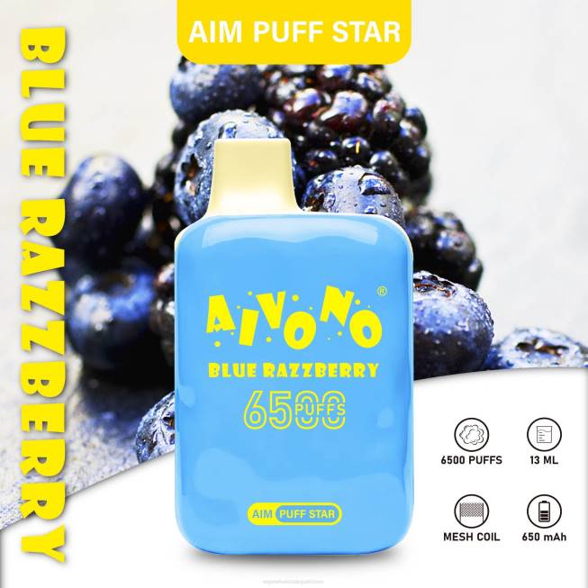 Aivono AIM PUFF STAR 6500 Blue Razzberry - 0668292 Vape Wholesale Prices