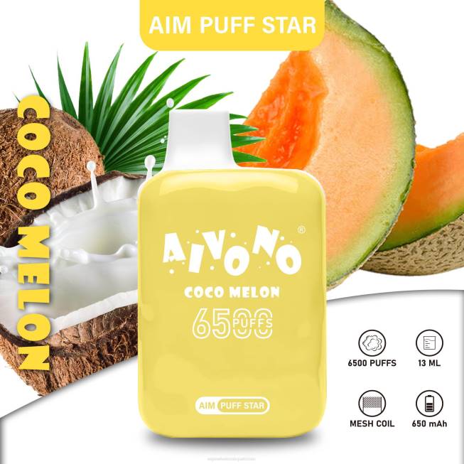 Aivono AIM PUFF STAR 6500 Coco Melon - 0668297 Electronic Cigarette Wholesale
