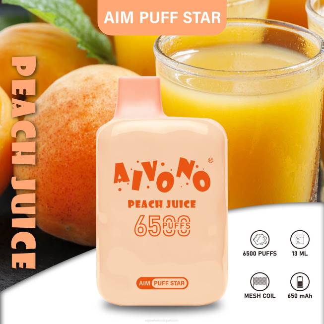 Aivono AIM PUFF STAR 6500 Peach Juice - 0668289 E Cigarettes Wholesale Suppliers