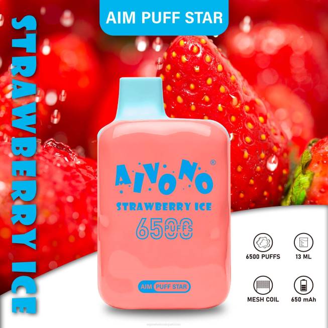 Aivono AIM PUFF STAR 6500 Strawberry Ice - 0668288 Electronic Cigarette Wholesale Supplier