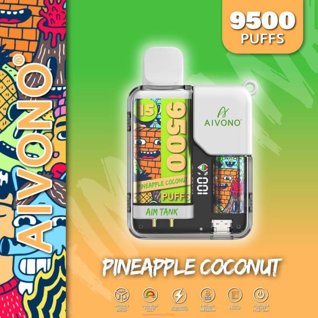Aivono AIM TANK 9500 Pineapple Coconut - 066840 Electronic Cigarette Wholesale Price