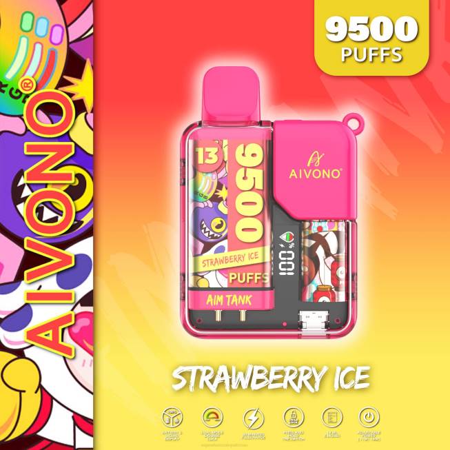 Aivono AIM TANK 9500 Strawberry Ice - 066838 Electronic Cigarette Wholesale Supplier