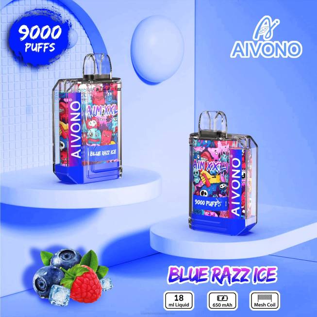 Aivono AIM XXL 9000 Mouth Sticker Transparent Blue Razz Ice - 066854 Cheapest Vape Wholesale