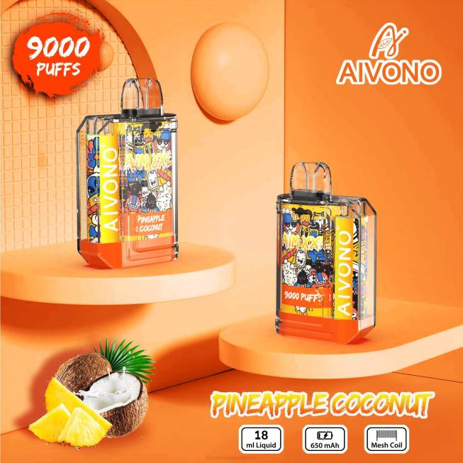 Aivono AIM XXL 9000 Mouth Sticker Transparent Pineapple Coconut - 066852 Vape Wholesale Prices
