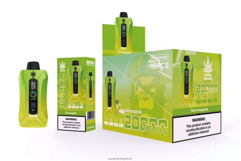 Bang Beach 20000 Puffs Smart Screen Vape FL64881 - Vape Wholesale Pakistan Sour Apple