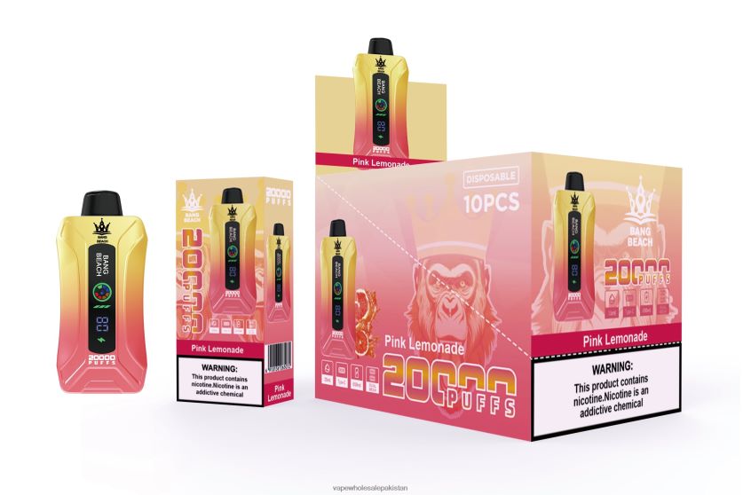 Bang Beach 20000 Puffs Smart Screen Vape FL64884 - Cheapest Vape Wholesale Pink Lemonade