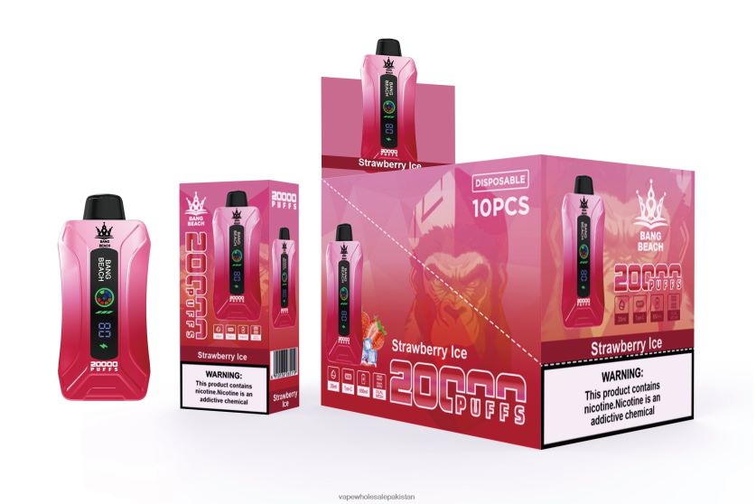 Bang Beach 20000 Puffs Smart Screen Vape FL64886 - E Cig Wholesale Strawberry Ice