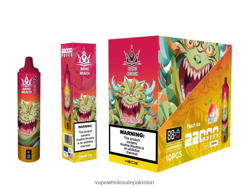 Bang Beach 22000 Puffs Smart Screen FL648816 - Cheapest Vape Wholesale Peach Ice