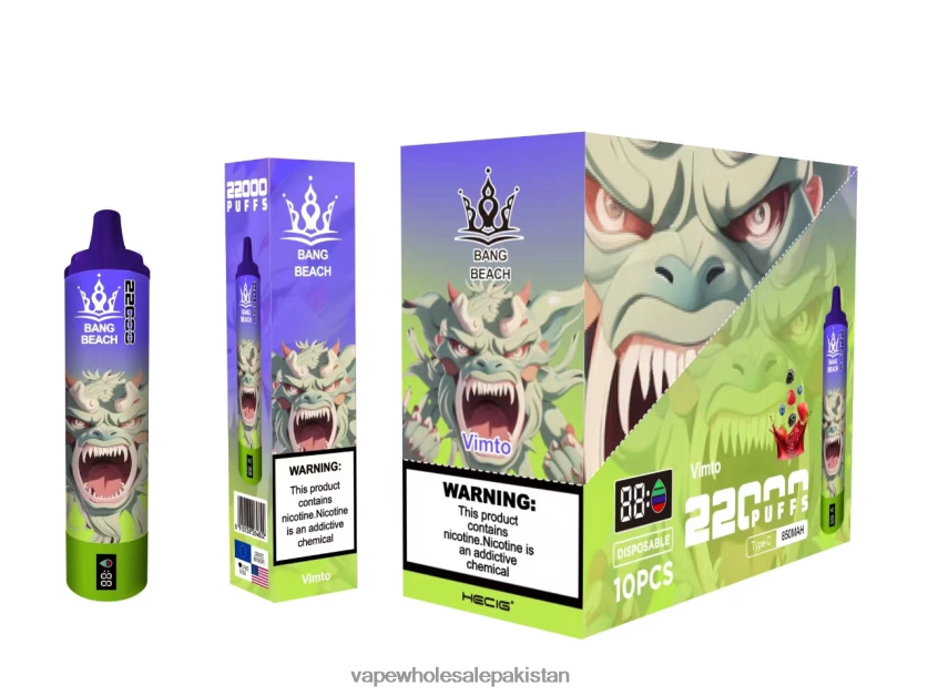 Bang Beach 22000 Puffs Smart Screen FL648818 - E Cig Wholesale Vimto