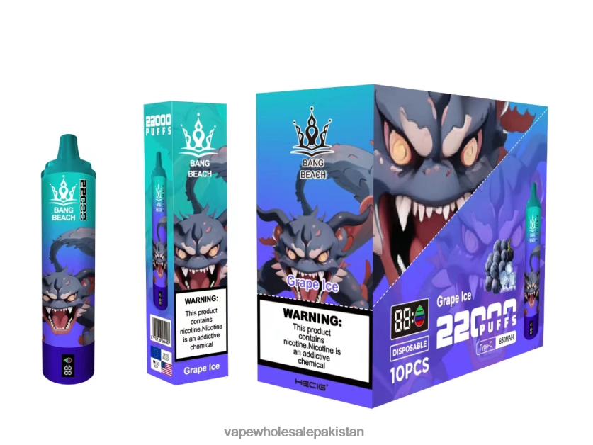 Bang Beach 22000 Puffs Smart Screen FL648819 - Vape Wholesale Pakistan Grape Ice
