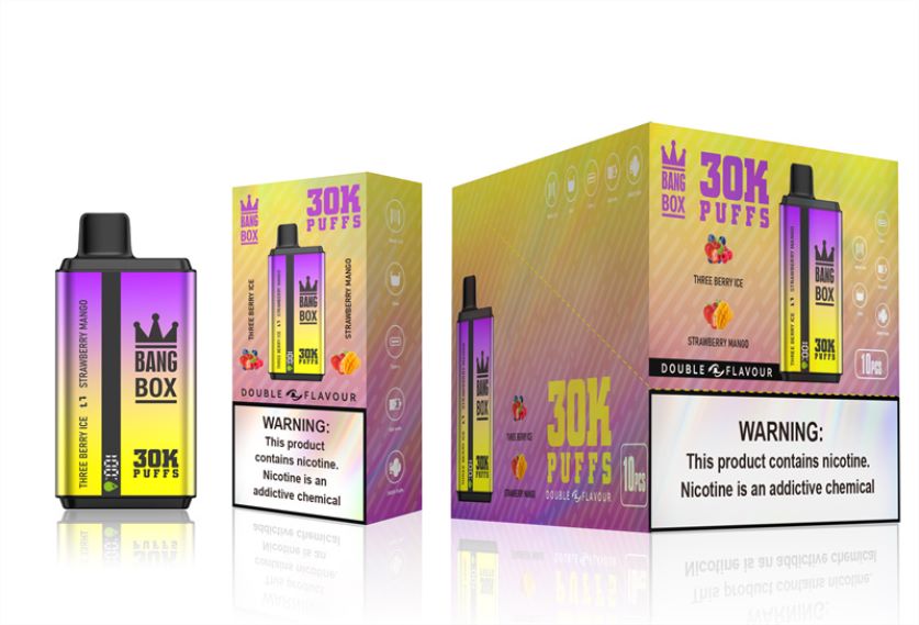 Bang Box 30000 Puffs Dual Flavors FL648867 - Vape Wholesale Pakistan Three Berry Ice & Strawberry Mango