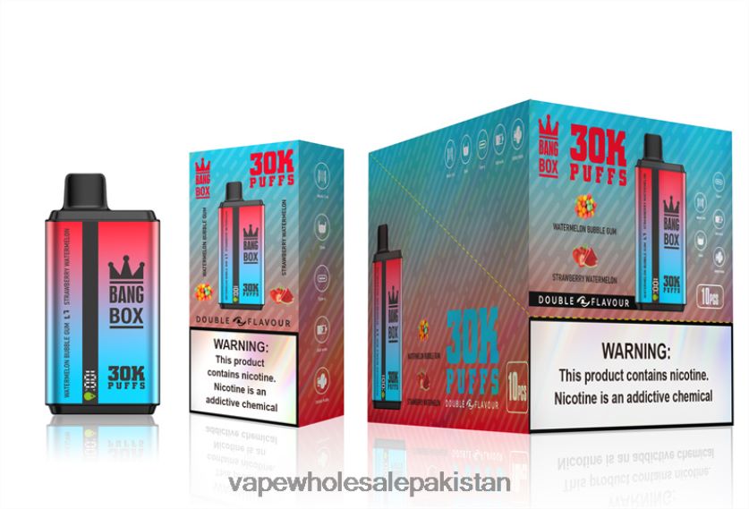 Bang Box 30000 Puffs Dual Flavors FL648868 - Vape Wholesale Prices Watermelon Bubble Gum & Strawberry Watermelon