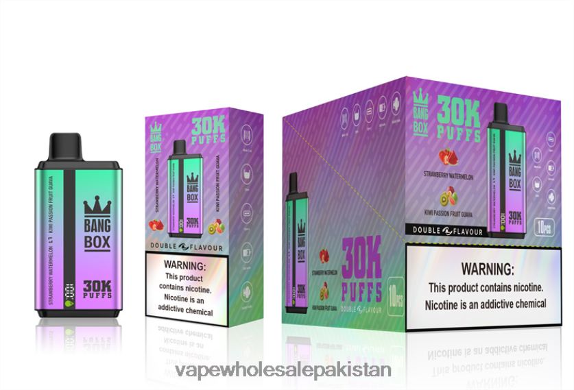 Bang Box 30000 Puffs Dual Flavors FL648870 - Cheapest Vape Wholesale Strawberry Watermelon & Kiwi Passion Fruit Guava