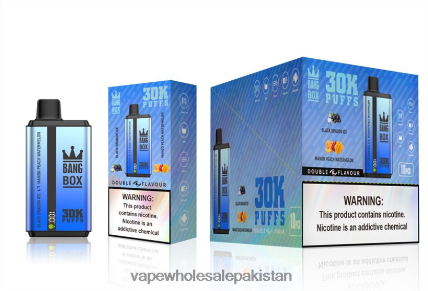 Bang Box 30000 Puffs Dual Flavors FL648871 - E Cigarette Wholesale Black Dragon Ice & Mango Peach Watermelon