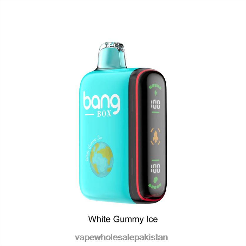 Bang Box 9000-18000 Puffs Intelligent Power Display FL648830 - E Cig Wholesale White Gummy Ice