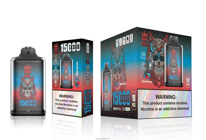Bang Box S1-15000 Puffs FL6488108 - E Cig Wholesale Blue Razz Ice