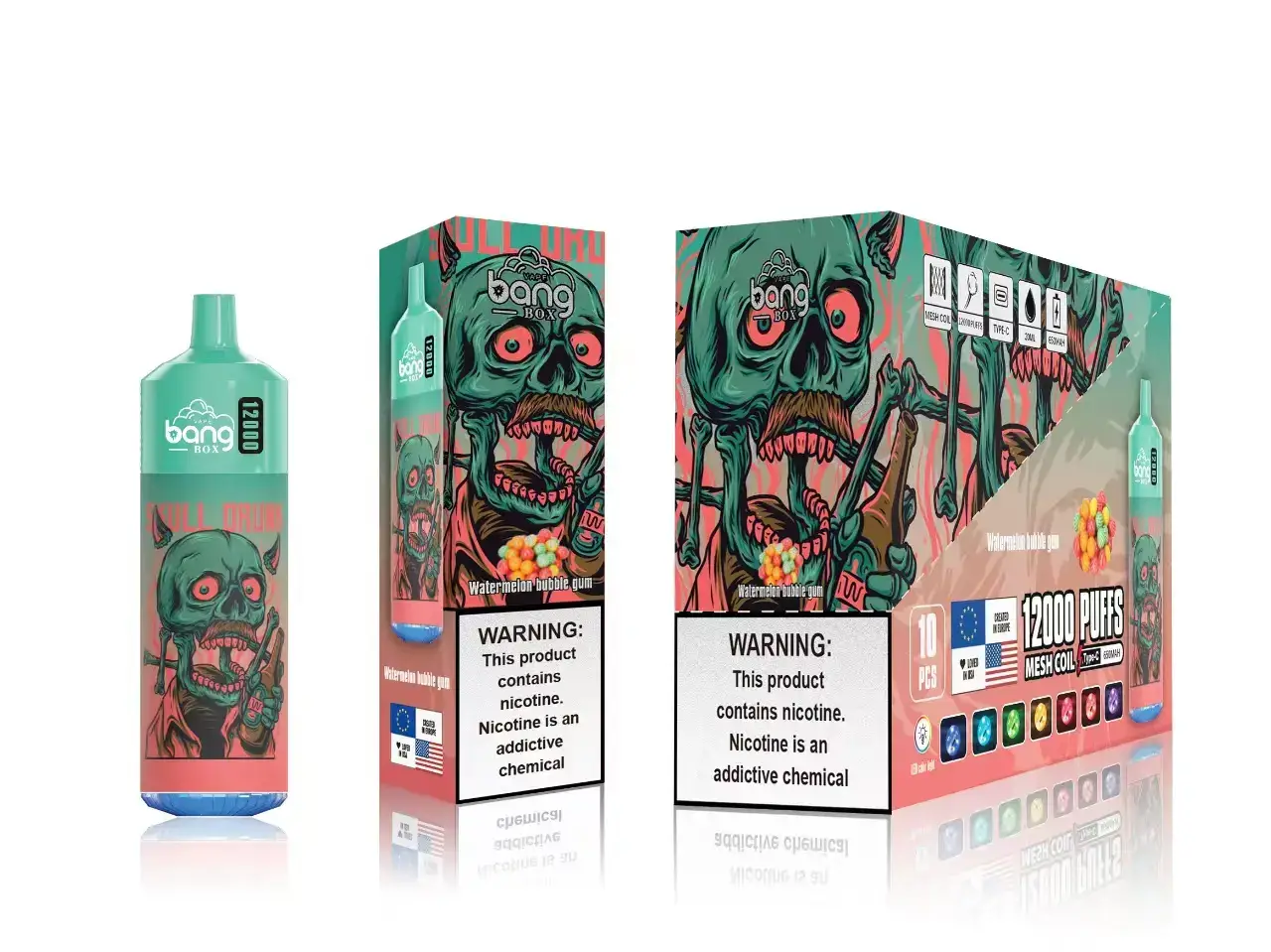 E Cigarettes Wholesale Suppliers Watermelon Bubble Gum D42RL119 Bang Box 12000 Puffs