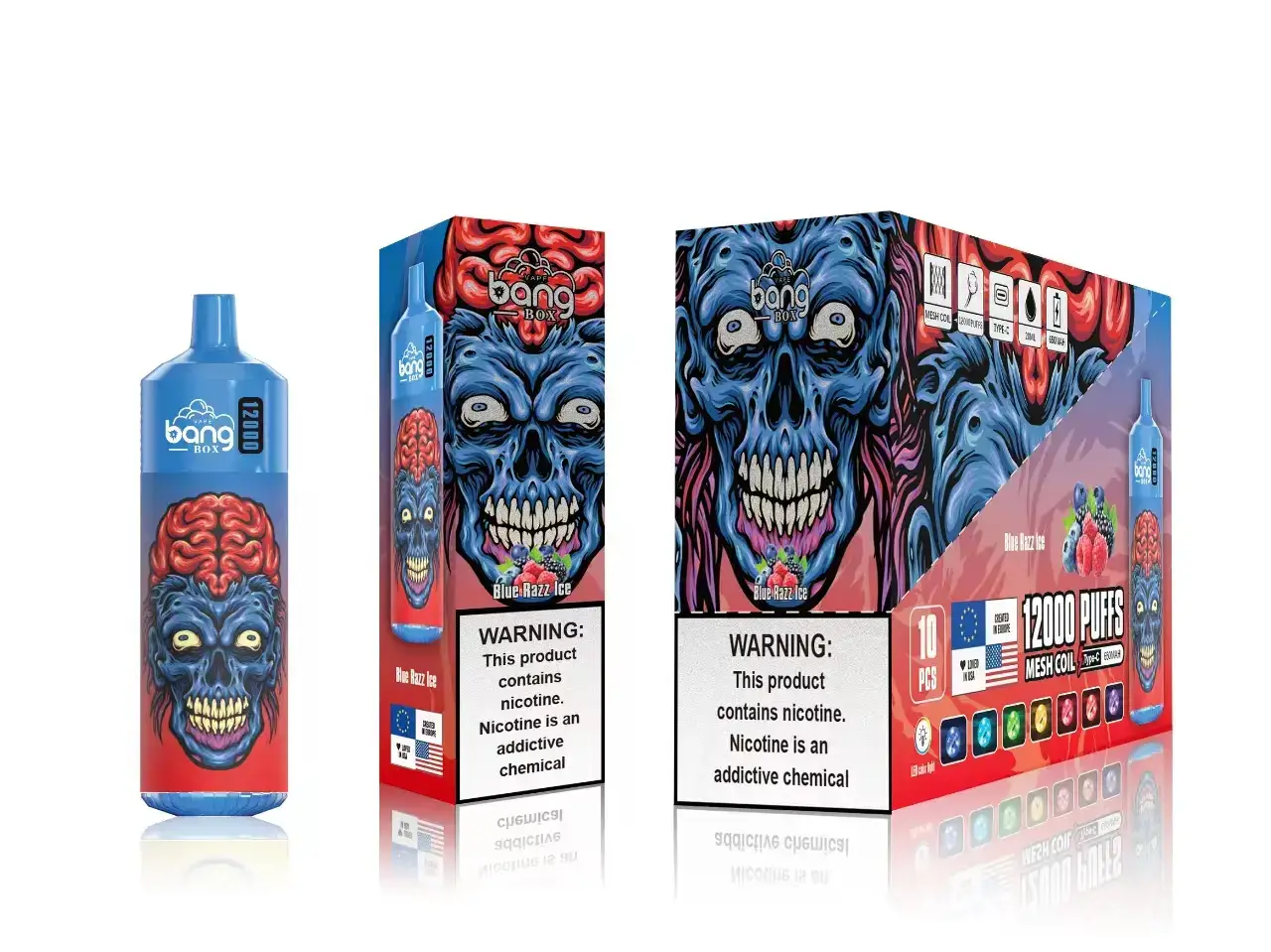 Electronic Cigarette Wholesale Blue Razz Ice D42RL117 Bang Box 12000 Puffs