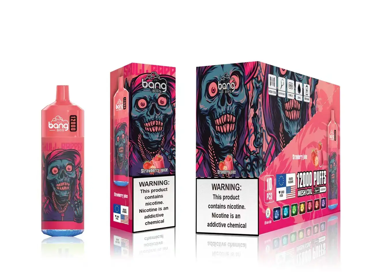 Electronic Cigarette Wholesale Price Strawberry Juice D42RL120 Bang Box 12000 Puffs