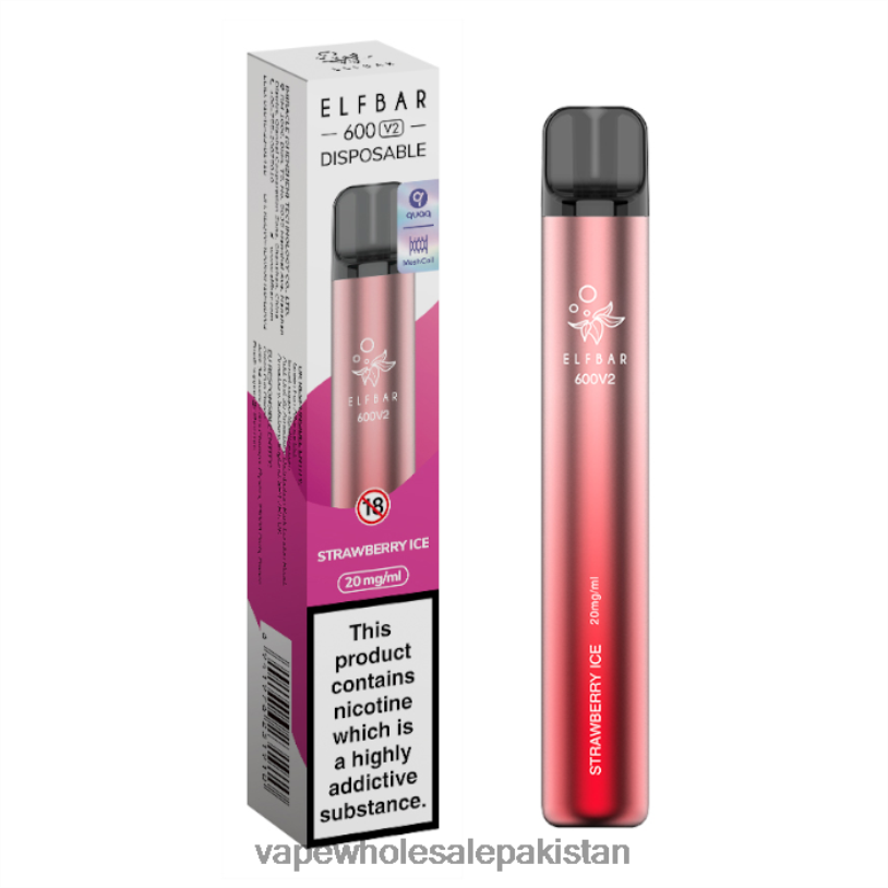 Cheapest Vape Wholesale Strawberry Ice D42RL294 ELFBAR 600V2 20mg