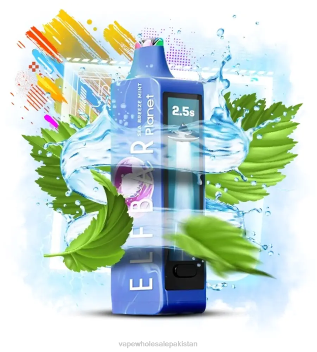 Elf Bar Planet 25000 - D48Z18 Sea Breeze Mint Electronic Cigarette Wholesale Supplier