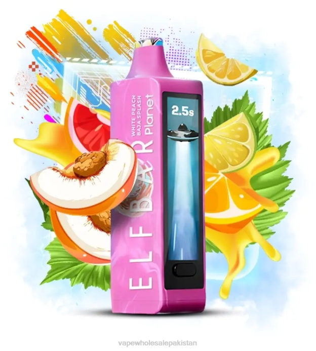 Elf Bar Planet 25000 - D48Z20 White Peach Baja Splash Electronic Cigarette Wholesale Price