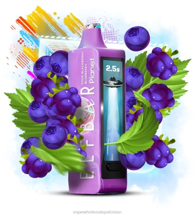 Elf Bar Planet 25000 - D48Z22 Sour Blackberry Blueberry Vape Wholesale Prices