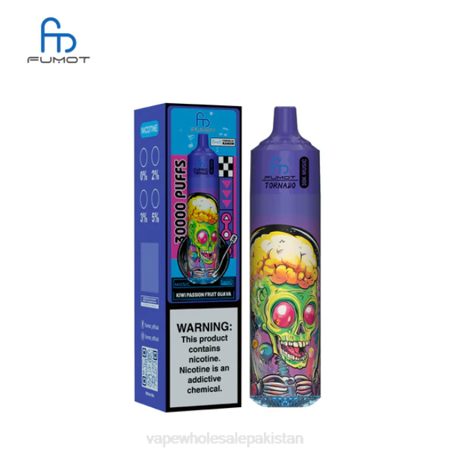 Electronic Cigarette Wholesale BJ8814 Kiwi Passion Fruit Guava Fumot Tornado 30K Music