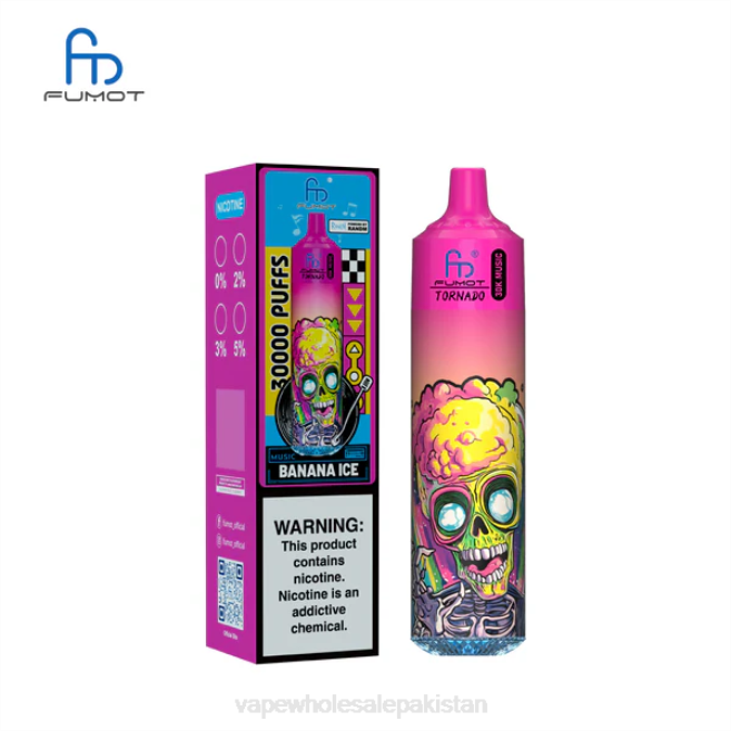 Vape Wholesale Pakistan BJ881 Banana Ice Fumot Tornado 30K Music
